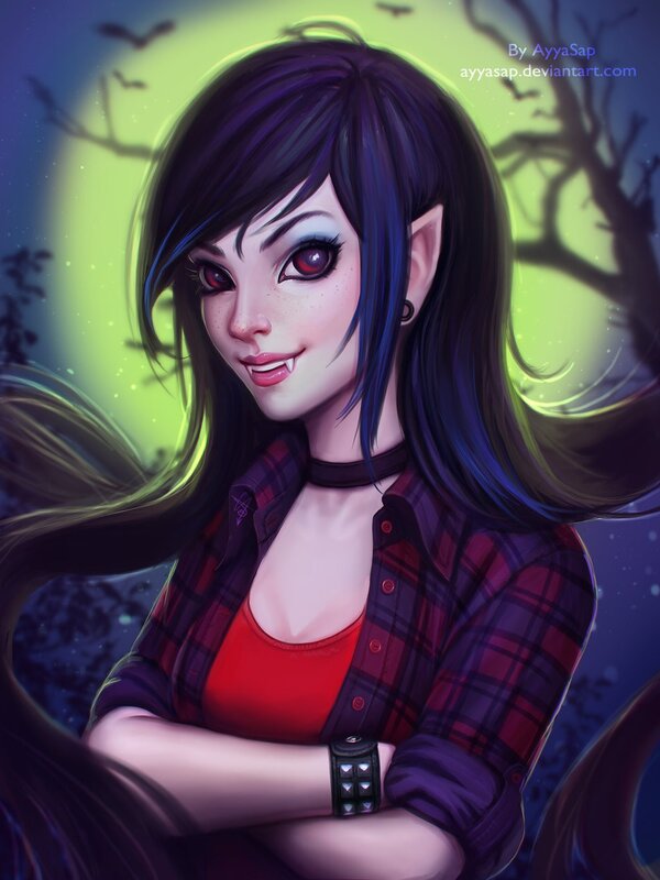 Vampire Girl with Fangs — Purple, Mysterious