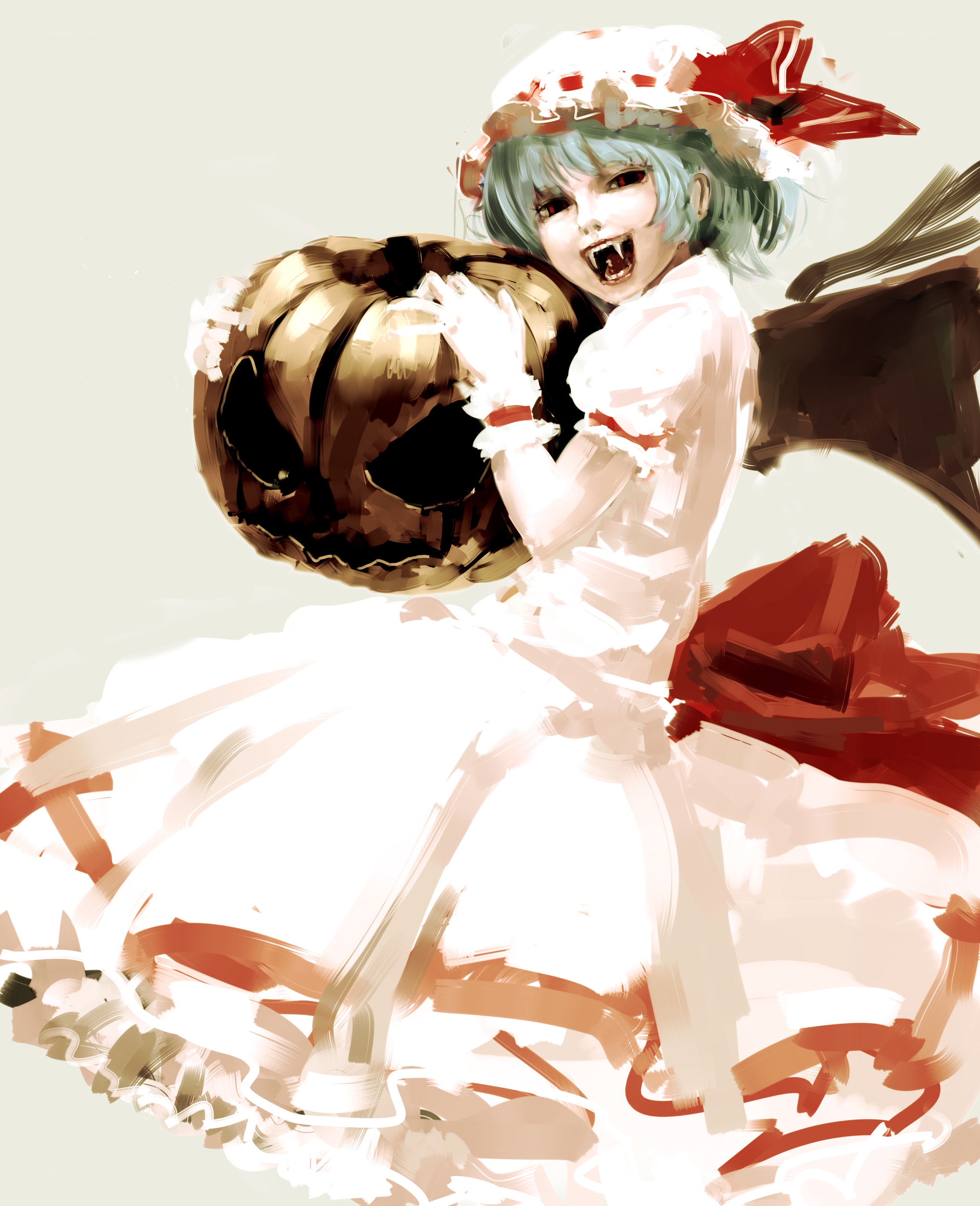 Vampire girl with pumpkin