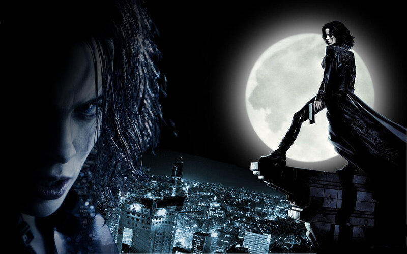 Vampire hunter in moonlight
