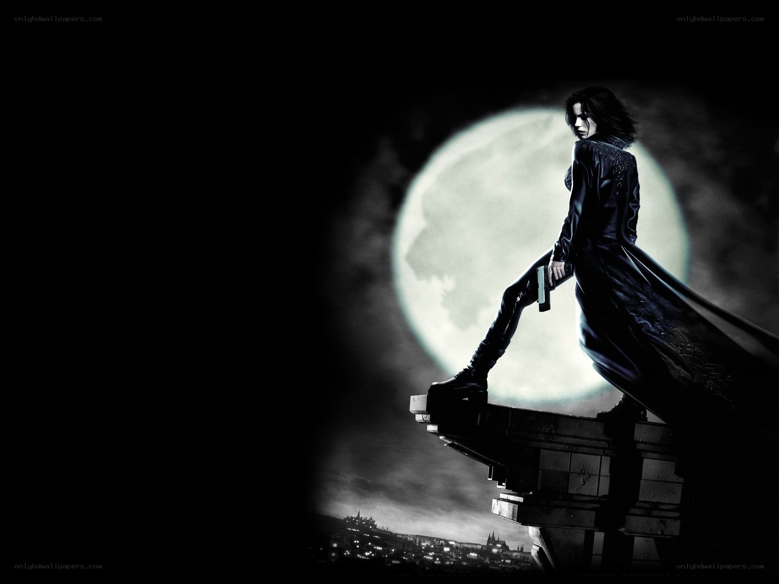 Vampire hunter on a rooftop
