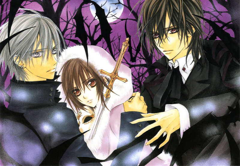 Vampire hunters in a moonlit forest
