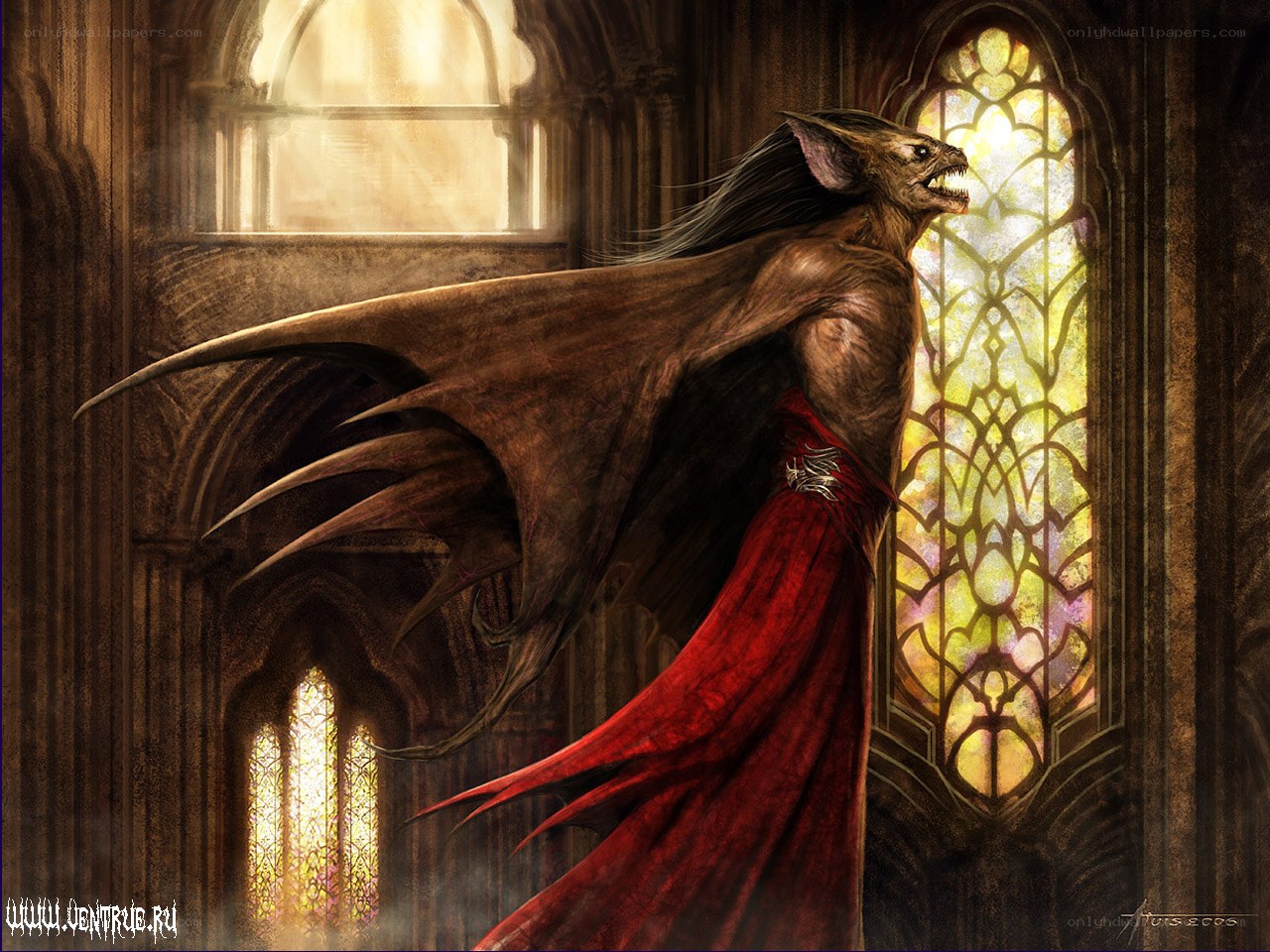 vampire in a cathedral