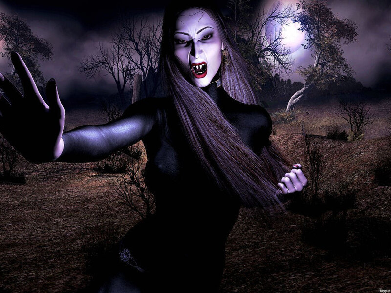 vampire in a dark forest