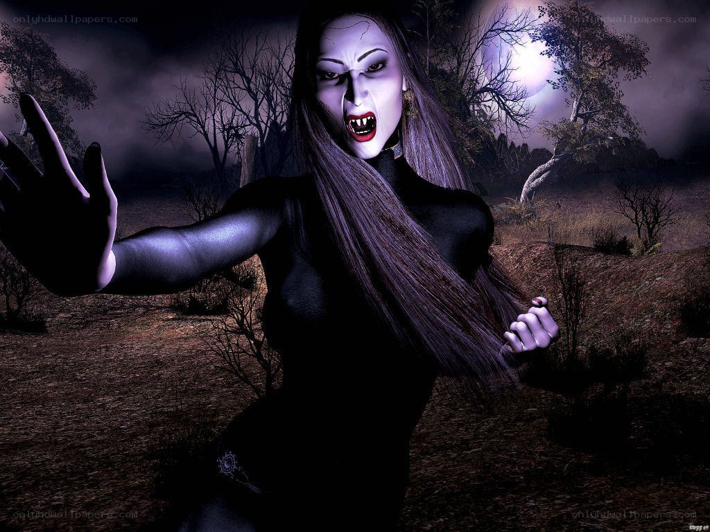 vampire in a dark forest