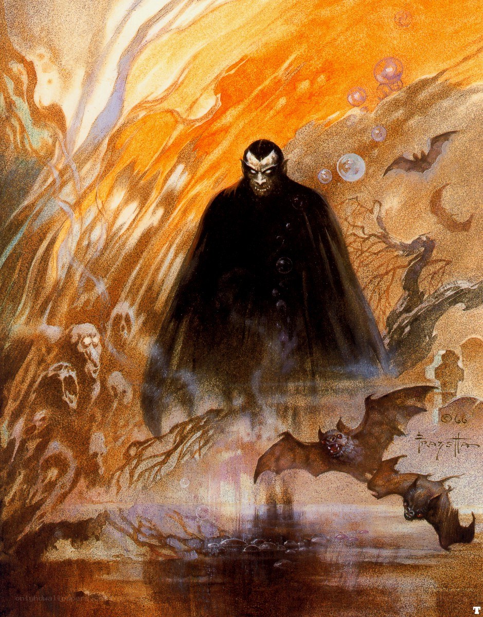 Vampire in a fiery cavern