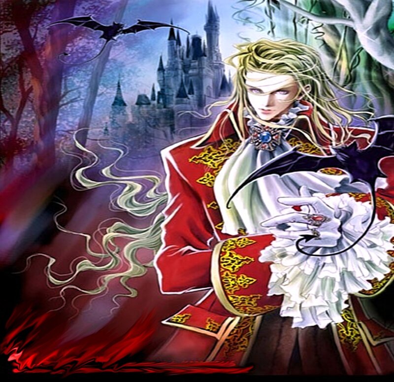 vampire in a gothic forest