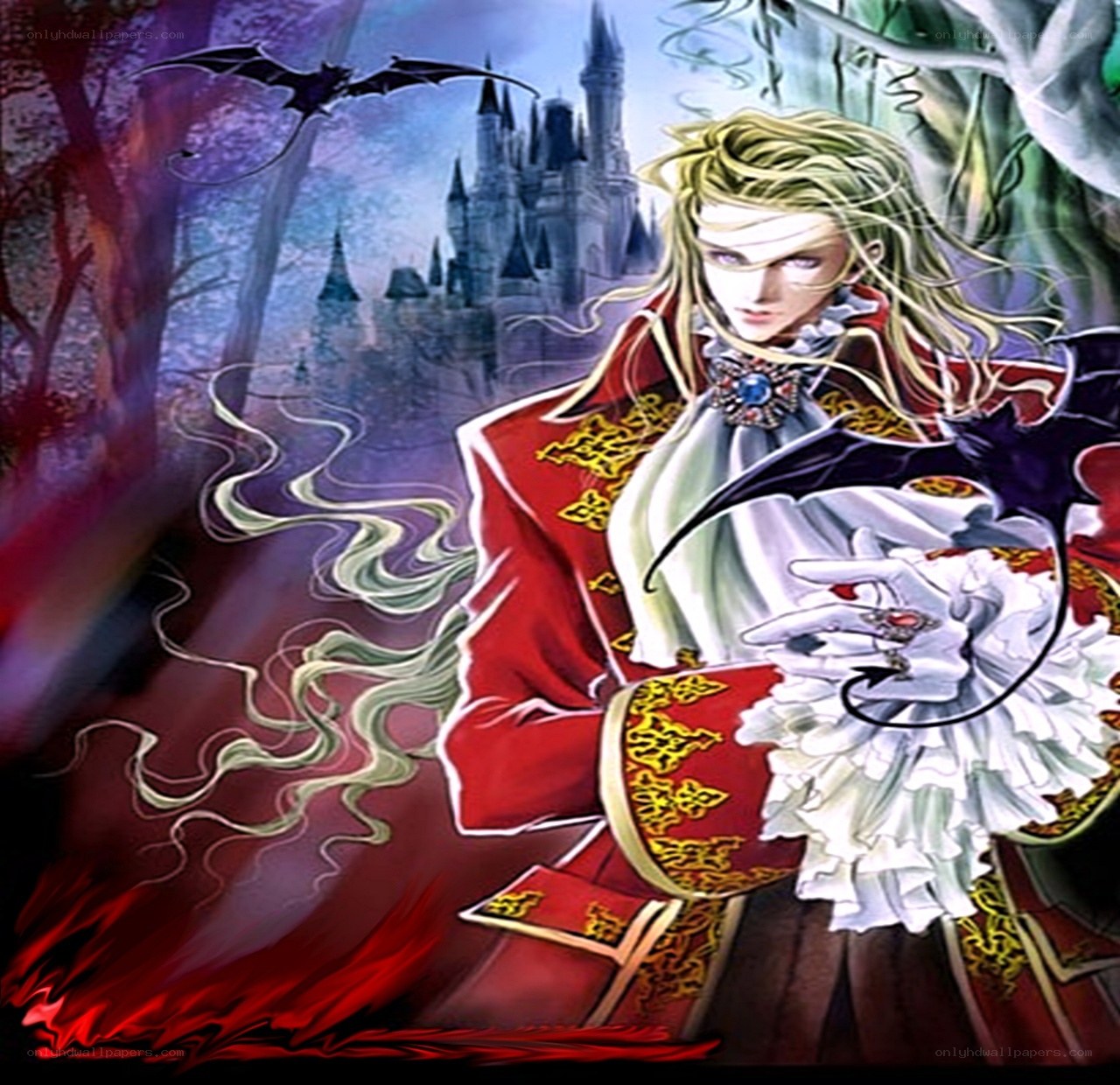 vampire in a gothic forest
