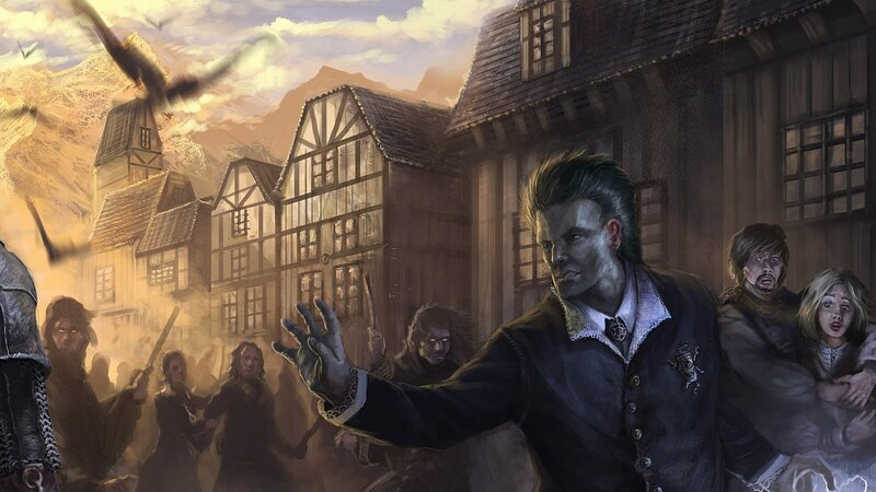 Vampire in a medieval town