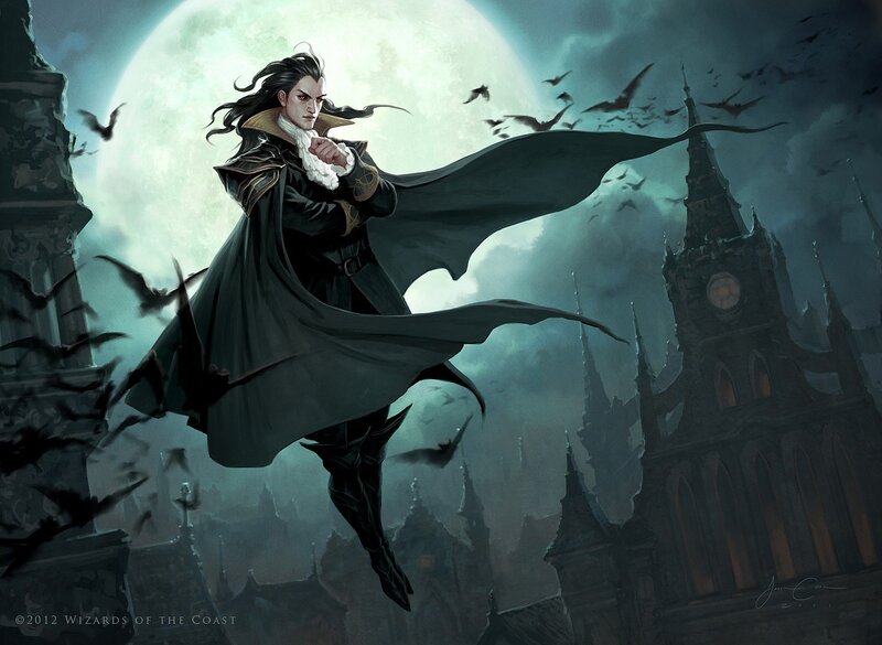 Vampire in Black Cloak — Dramatic, Night