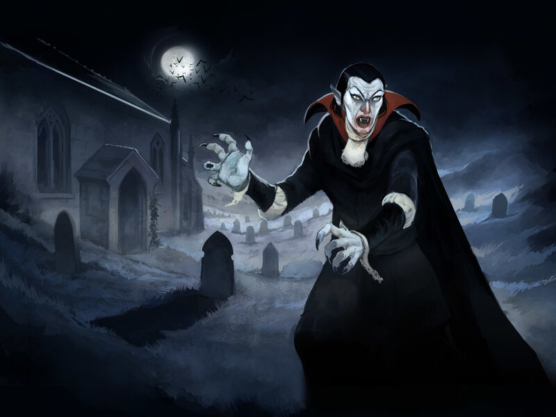 Vampire in Graveyard — Black