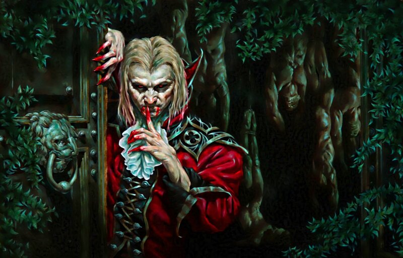 Vampire in Red Cloak — Dark, Dramatic