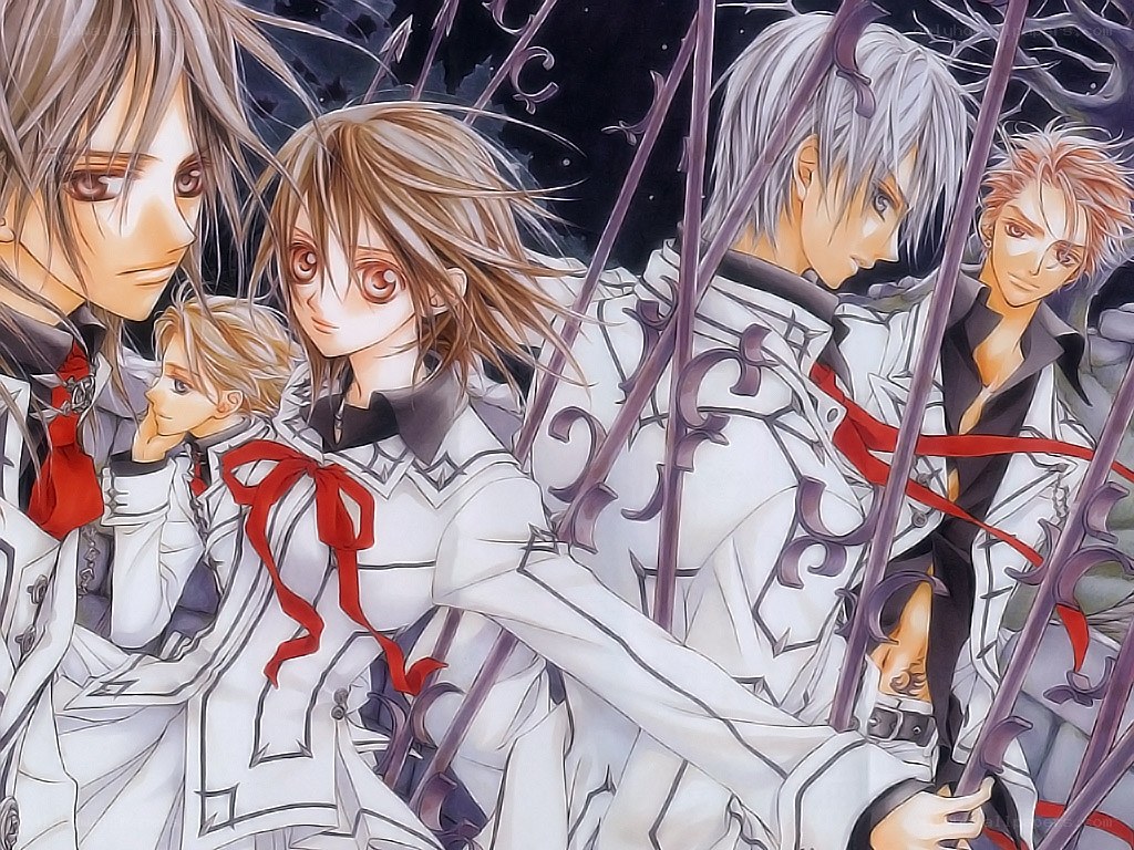 Vampire Knight characters in white uniforms