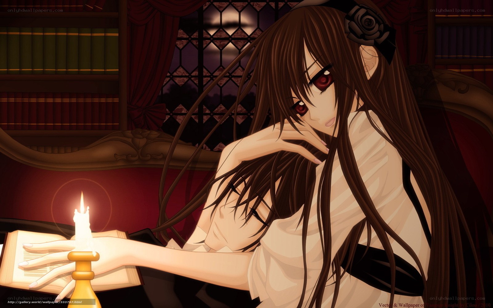 Vampire knight reading by candlelight