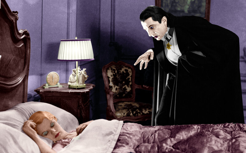 Vampire Leaning over Woman