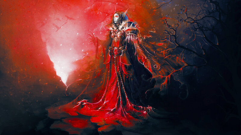 Vampire-like Figure in Red