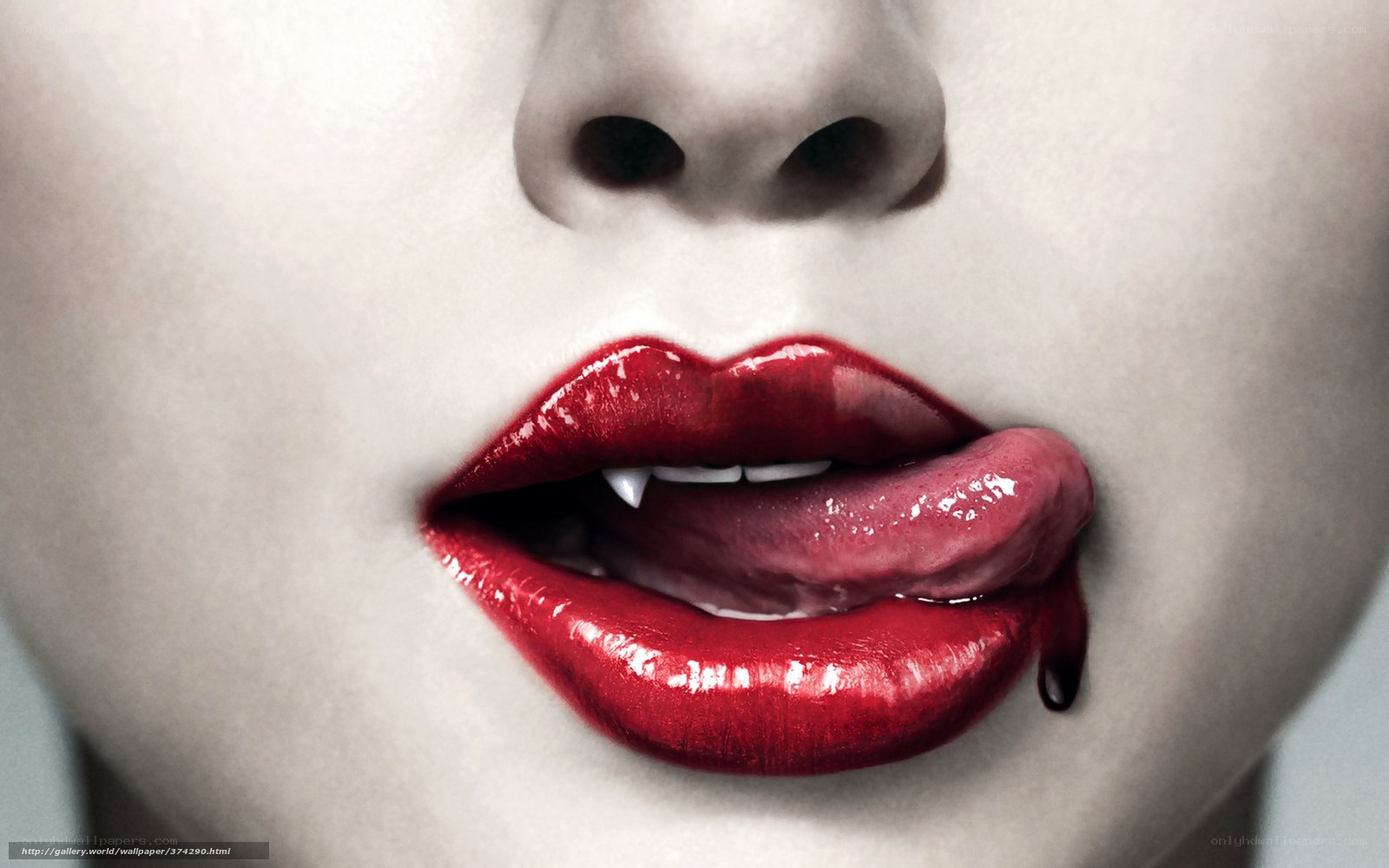 vampire lips with fangs