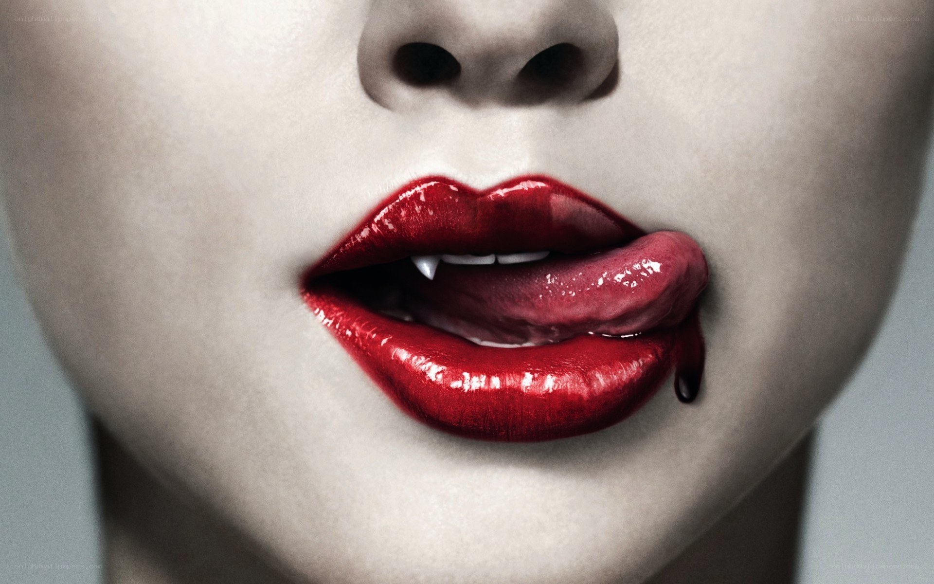 vampire lips with fangs