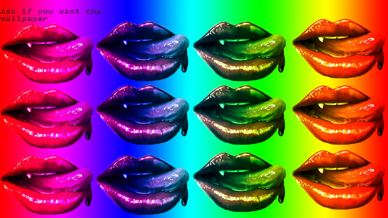 Vampire Lips with Fangs — Red, Vibrant