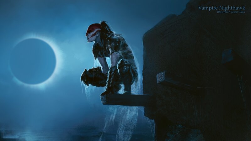 Vampire Nighthawk in moonlight