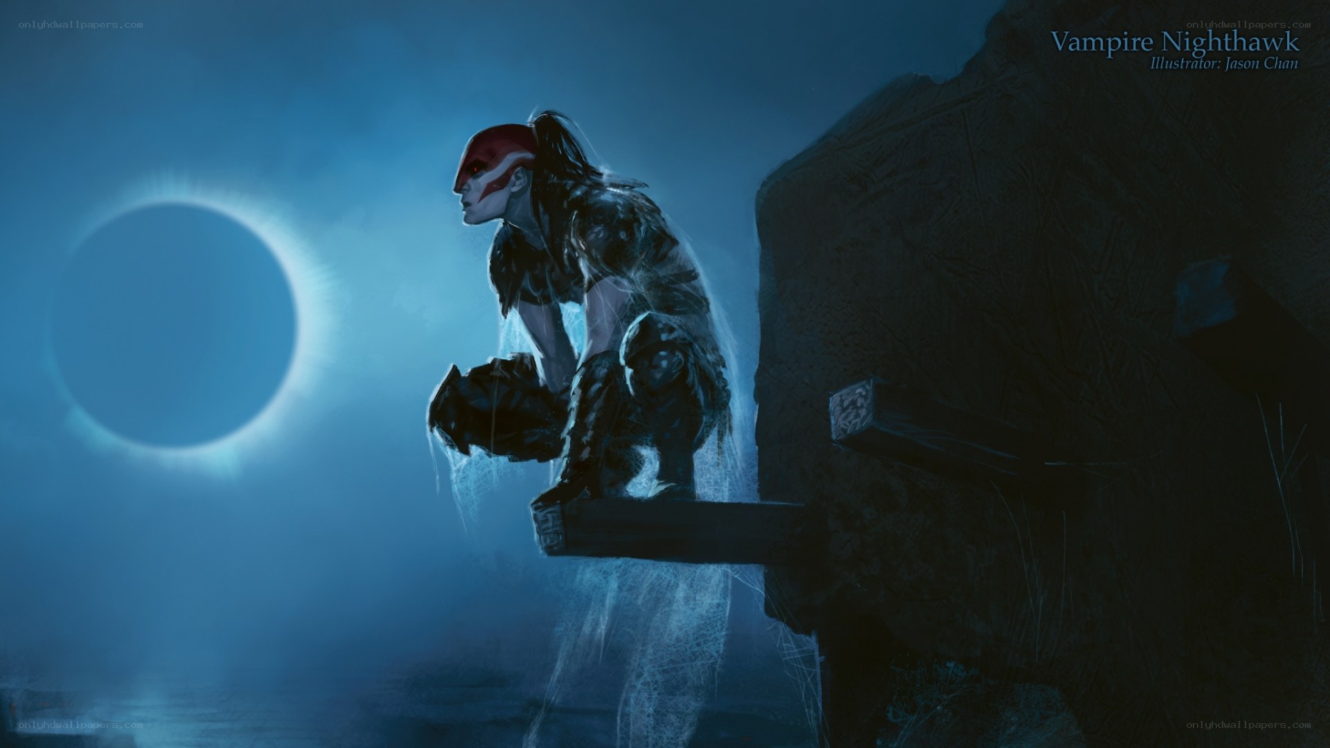 Vampire Nighthawk in moonlight