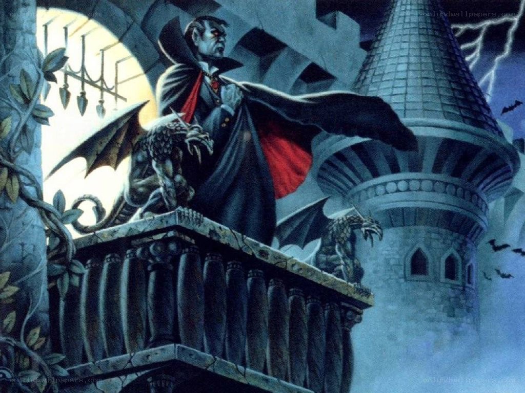 Vampire on a castle balcony