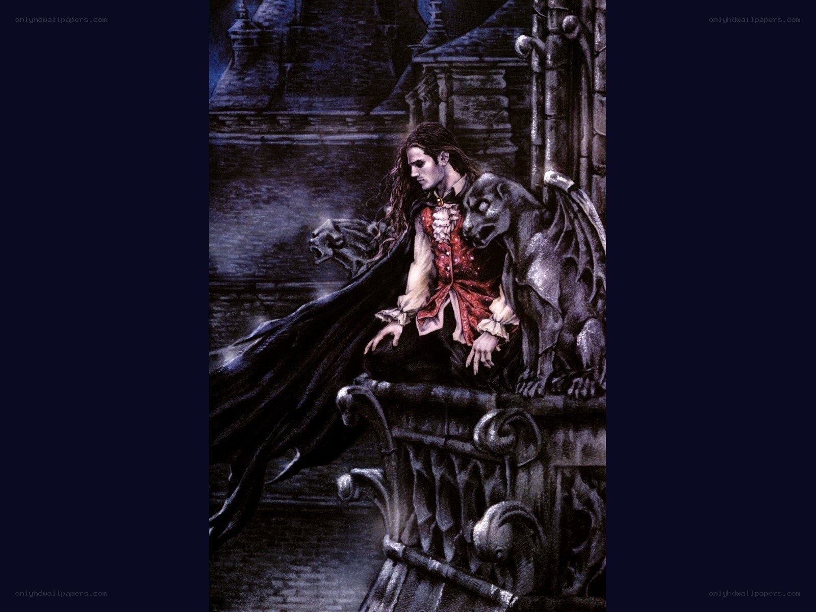 Vampire on a Gothic Balcony