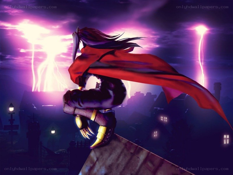 Vampire on a rooftop at night