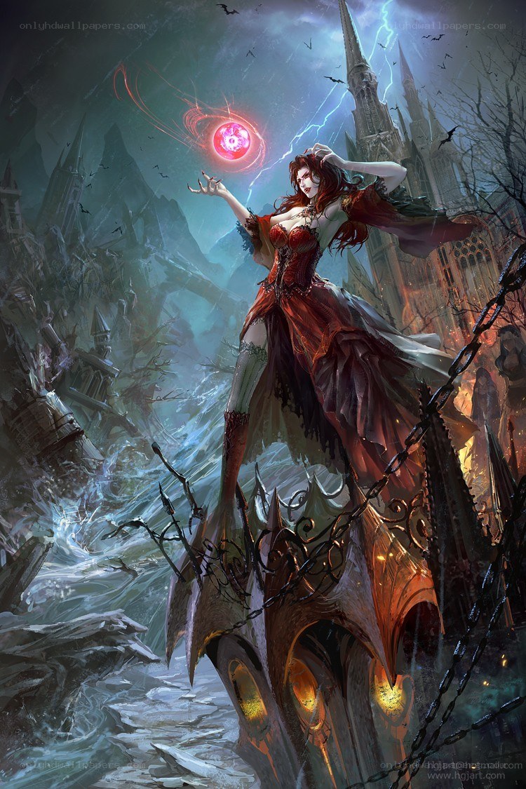 Vampire queen in a storm
