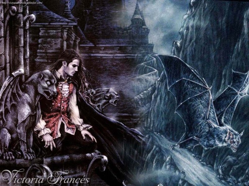 Vampire with bats at night