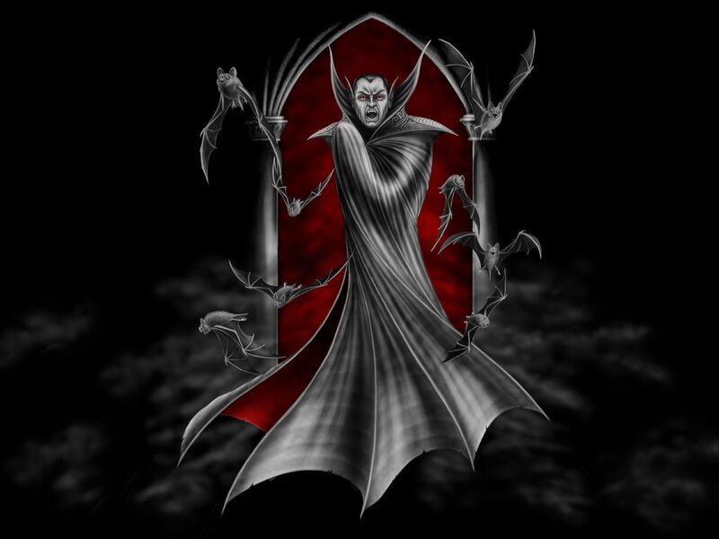 Vampire with Bats — Black