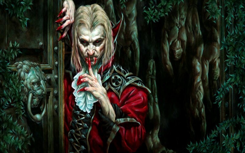 Vampire with Bloodied Fingers