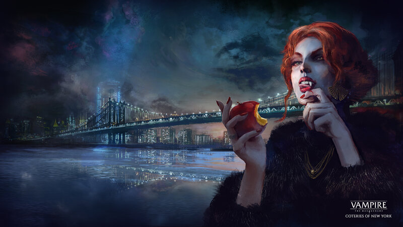 Vampire Woman Eating Apple