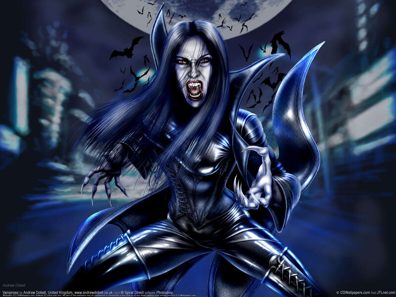 Vampire Woman in Black Suit