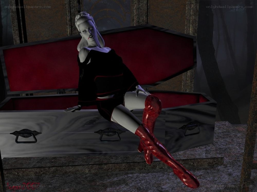 vampire woman in coffin