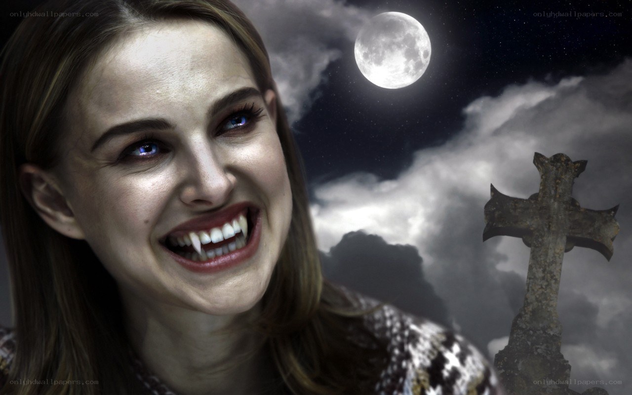 vampire woman in moonlight