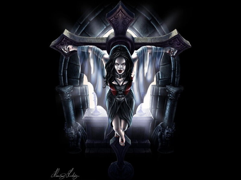 Vampire Woman on Cross
