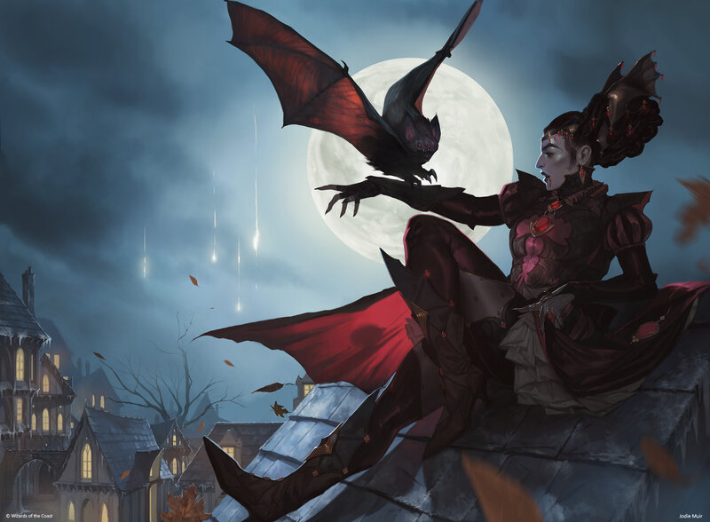 Vampire Woman on Rooftop — Black