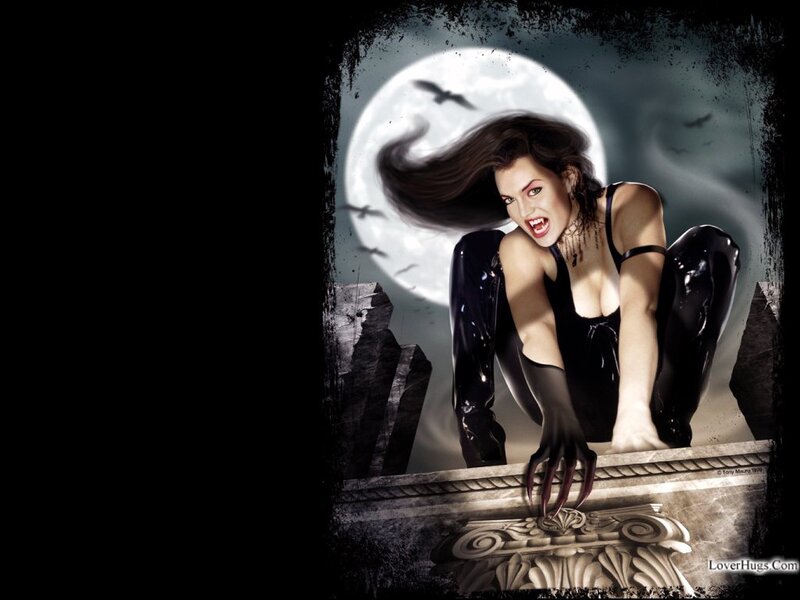 Vampire Woman on Stone — Black