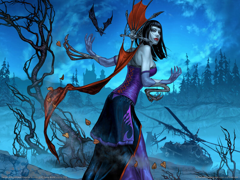 Vampire Woman with Bat — Blue