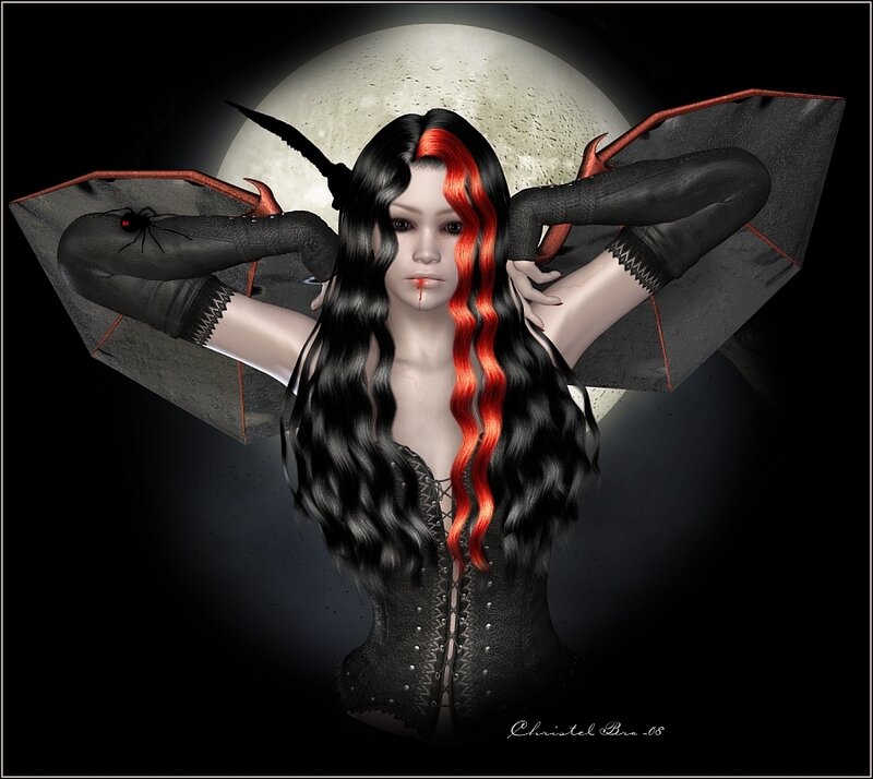 vampire woman with bat wings