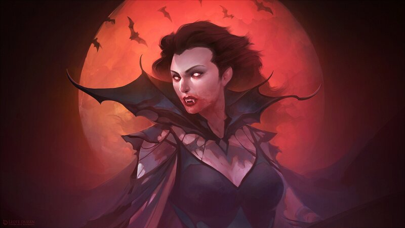 Vampire Woman with Bat Wings — Red
