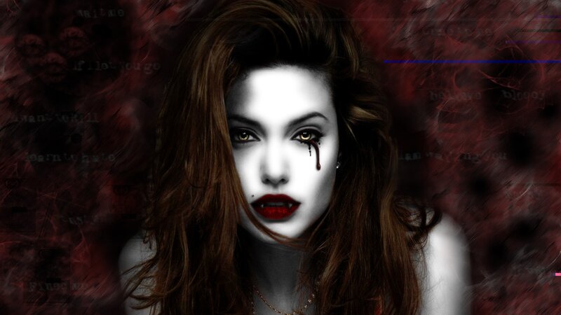 vampire woman with blood tear