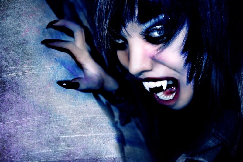 vampire woman with fangs