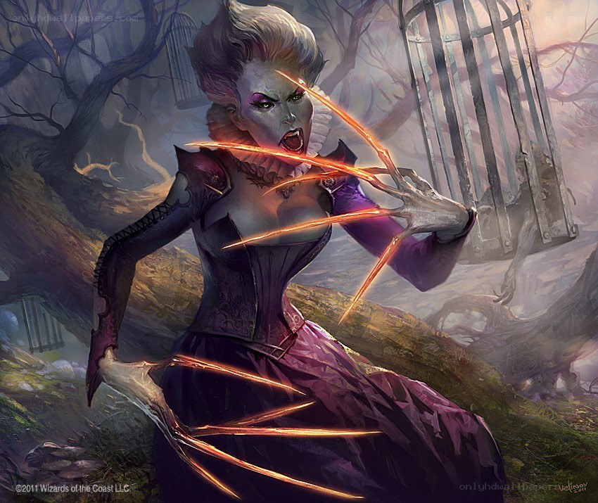 Vampire woman with glowing claws