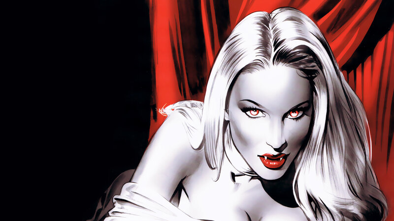 vampire woman with red eyes