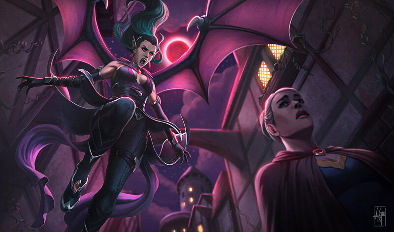 Vampire Woman with Wings — Purple, Dramatic