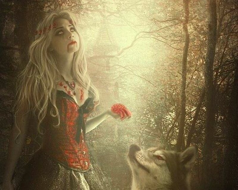 Vampire Woman with Wolf