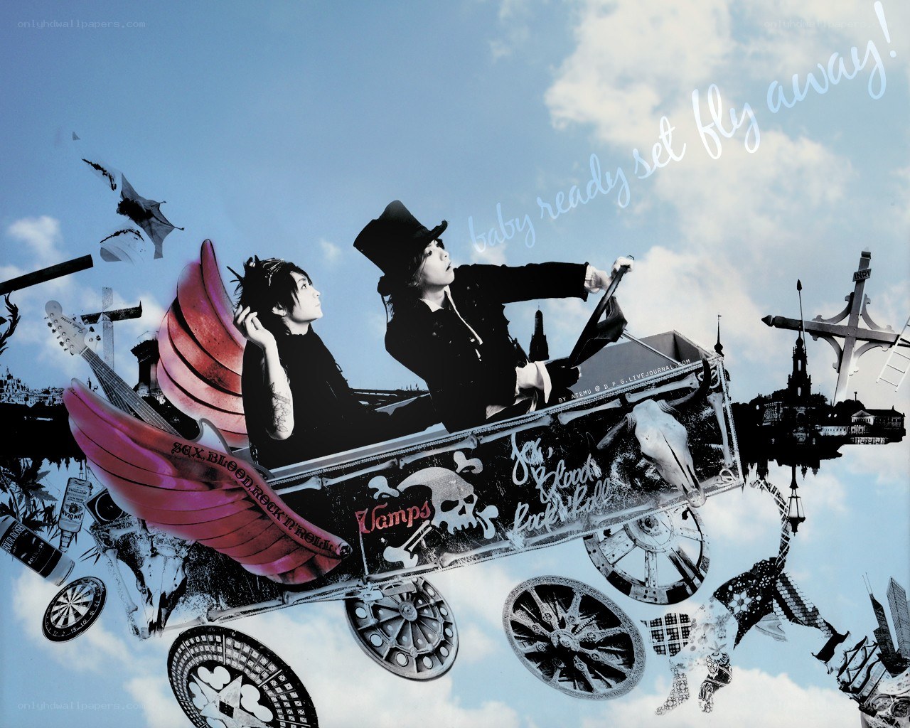 Vamps band collage art