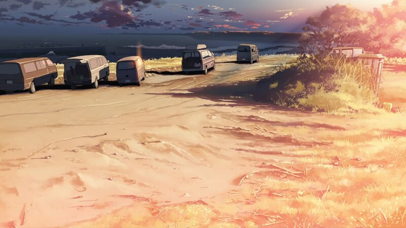 Van Convoy on Beach