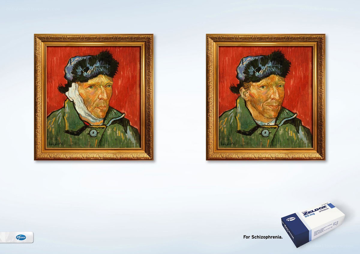 Van Gogh self-portrait ad